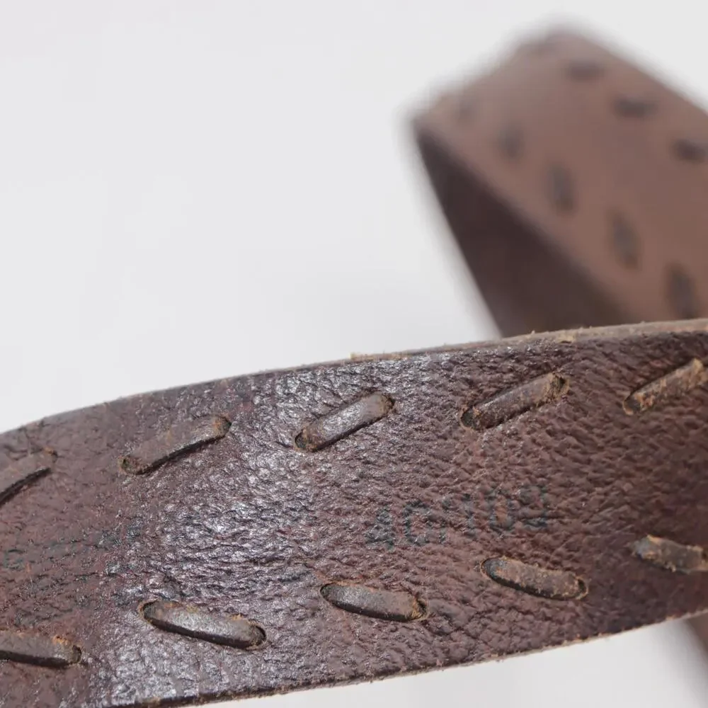 Levis Mens Belt Size 40 Brown Leather Whipstitched Adjustable Casual